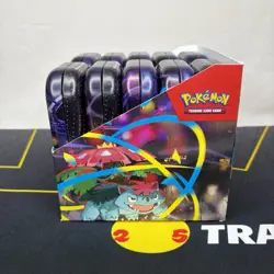 Pokemon Mega Evolution Mini Tin Display 10 Empty Tins Art Sets Stickers - Image 3