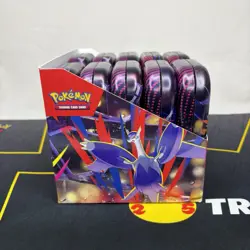 Pokemon Mega Evolution Mini Tin Display 10 Empty Tins Art Sets Stickers - Image 5