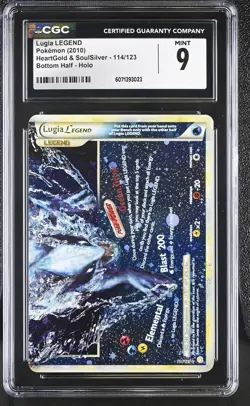 CGC 9 MINT Lugia LEGEND Bottom HeartGold & SoulSilver 114/123 Holo Pokemon Card - Image 1