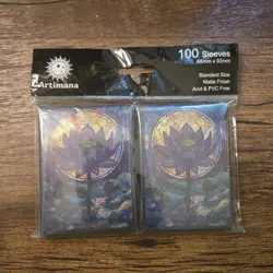 New Card Sleeves 100CT (Stained Glass Lotus), Matte Art Card Sleeves, Matte Back - Image 1