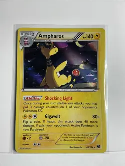 POKEMON AMPHAROS XY STEAM SIEGE 40/114 RARE HOLO CARD 2016 - Image 1