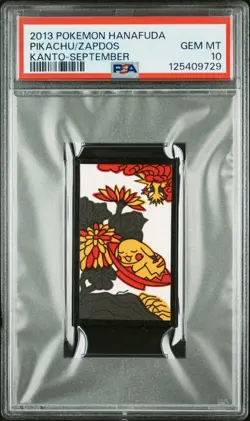 Pikachu/Zapdos - Kanto-September - 2013 Hanafuda - Pokemon Card - PSA 10 - Image 1