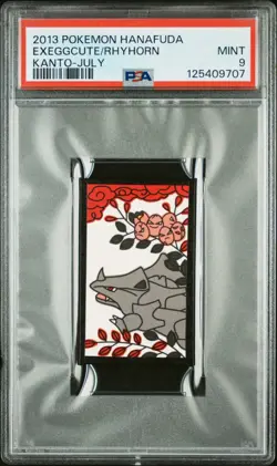 Exeggcute/Rhyhorn - Kanto-July - 2013 Hanafuda - Pokemon Card - PSA 9 - Image 1