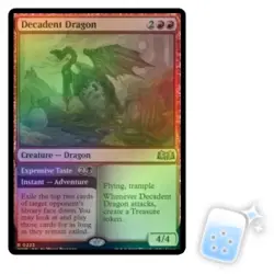 FOIL DECADENT DRAGON Wilds Of Eldraine WOE Magic MTG MINT CARD - Image 1