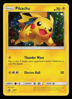 Pikachu SM76 Holo Black Star Promo Pokemon Card - Image 1