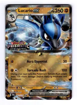 Lucario ex SV: Prismatic Evolutions #051 (2024) Stamped Holo NM Pokemon - Image 1