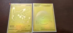 POKEMON CELEBRATIONS UPC GOLD PROMO POKEBALL & PIKACHU V SET SWSH146 & SWSH145 - Image 1