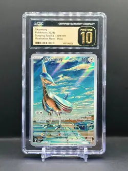 CGC PRISTINE 10 - Pokemon Surging Sparks 209/191 Skarmory Illustration Rare PSA - Image 1