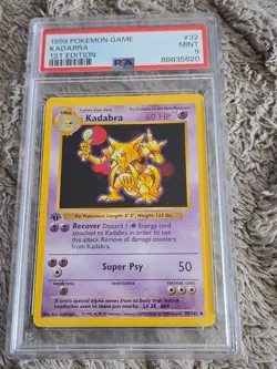 Pokemon Kadabra Base Set 1st Edition French #32 PSA 9 Mint - Image 1
