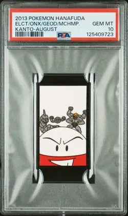 Electrode/Onix/Geodude/Machamp - Kanto-August - 2013 Hanafuda - Pokemon - PSA 10 - Image 1