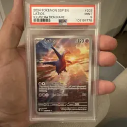 2024 POKEMON SSP EN-SURGING SPARKS ILLUSTRATION RARE #203 LATIOS PSA 9 - Image 1