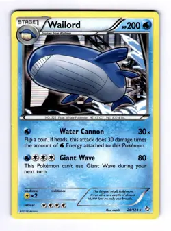 Wailord Dragons Exalted #26 (2012) Holo NM Pokemon - Image 1