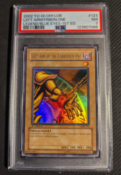 Yugioh Left Arm of the Forbidden One LOB-123 1st Edition Ultra Rare PSA 7 NM! - Image 1