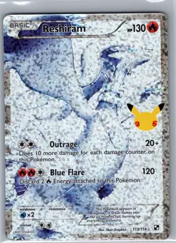Reshiram 113/114 Celebrations: Classic Collection - Pokemon Card - NM - Image 1