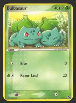 Pokemon TCG Bulbasaur Non-Holo Card 12/17 Pop Series 2, Near Mint Condition - Image 2