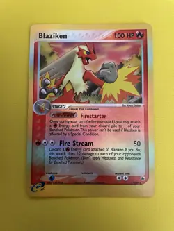 Pokemon TCG Blaziken EX Ruby and Sapphire REVERSE Holo Rare Card 3/109 2003 - Image 1