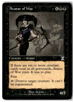 MTG Avatar of Woe - Timeshifted Heavily Played - Image 1