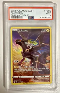 Pokemon TCG Zekrom TG05 Full Art SWSH: Brilliant Stars Trainer Gallery PSA 9 - Image 1