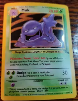 Pokemon WOTC Muk 13/62 Fossil UNLIMITED Holofoil Rare LP - Image 1