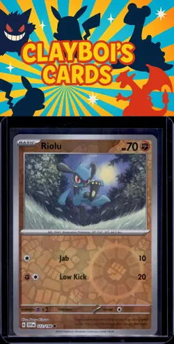 Riolu SV01: Scarlet & Violet Base Set Pokemon 112/198 Reverse Holo NM+ - Image 1