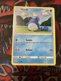 Pokemon TCG Marill Burning Shadows 34/147 Regular Common-NM - Image 1