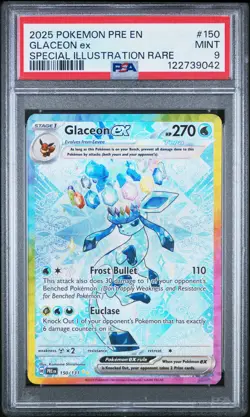 2025 POKEMON PRE EN-PRISMATIC EVOLUTIONS #150 GLACEON EX PSA 9 - Image 1