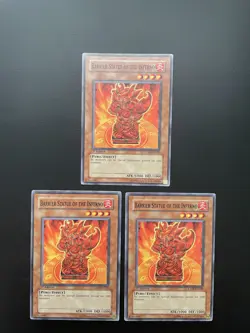 Yugioh Barrier Statue Of The Inferno CDIP-EN020 1st Edition Common LP X3 - Image 1