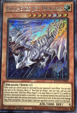 Blue-Eyes Jet Dragon BACH-EN004 1st Edition Secret Rare YuGiOh TCG Card - Image 1