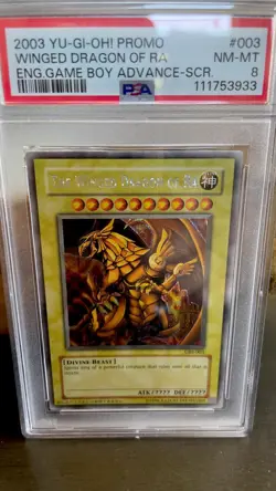 2003 yugioh Promo Secret Rare 3 Egyptian God Card Set PSA GRADED - Image 2