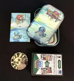 Pokemon TCG Kanto Friends *EMPTY* Squirtle Mini Tin - 54 TCG Code Cards + Coin - Image 1