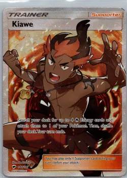 Kiawe (Full Art) 144/147 Ultra Rare Holo NM Pokemon SM - Burning Shadows - Image 1