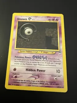 Unown C 57/105 Neo Destiny Unlimited 2002 Pokemon Card Uncommon NM - Image 1