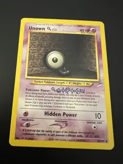 Unown Q 59/105 Neo Destiny Unlimited 2002 Pokemon Card Uncommon NM - Image 1