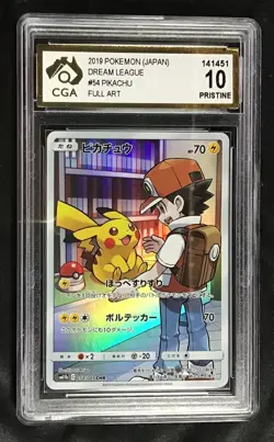 Pokemon Card PIKACHU Character Rare #054 CHR Dream League SM11b CGA 10 PRISTINE - Image 1