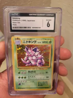 Nidoking 1996 Base Set Japanese 34 Holo Pokemon Card Cgc 6 - Image 1