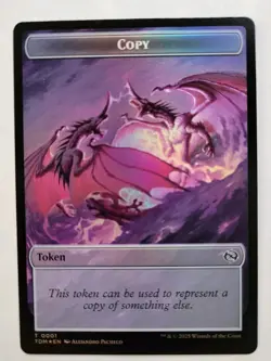 MTG - Tarkir Dragonstorm: Copy/Monk Double-Sided Token (0003) -Foil - Near Mint - Image 1