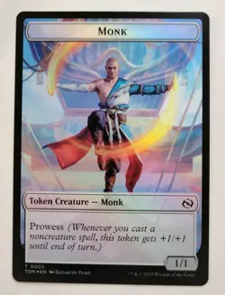 MTG - Tarkir Dragonstorm: Copy/Monk Double-Sided Token (0003) -Foil - Near Mint - Image 2