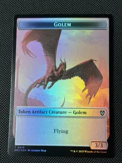 Golem 13 / Construct 12 - Token - Foil - DRC - NM - MTG Magic the Gathering - Image 2