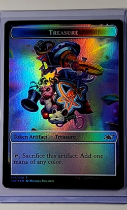 2022 MTG Magic The Gathering UNF Unfinity Foil Token #2/13 Clown Robot Treasure - Image 2