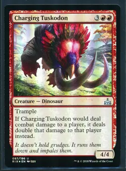 Charging Tuskodon Foil - Magic MTG 2018 Rivals of Ixalan - NM/M - Image 1