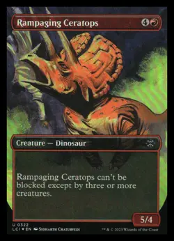 Rampaging Ceratops (Borderless) (foil) Lost Caverns of Ixalan *Mythic Relics* - Image 1