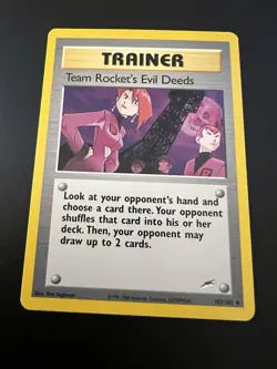 Team Rocket’s Evil Deeds 103/105 Neo Destiny Unlimited 2002 Pokemon Uncommon NM - Image 1