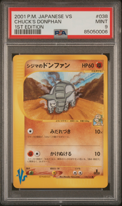 PSA 9 Chuck's Donphan 038 1st Edition Pokemon VS Japanese Exclusive 2001 - Image 1