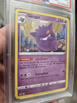 Pokemon Gengar Champion's Path Special Pin Coll. Holo Promo SWSH052 PSA 9 - Image 2