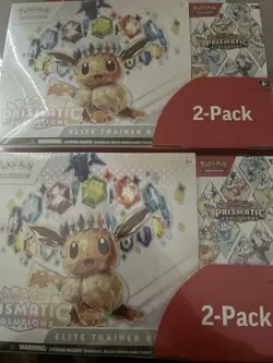 Pokemon TCG Prismatic Evolutions ETB with Booster Bundle Costco 2-Pack Sealed - Image 1