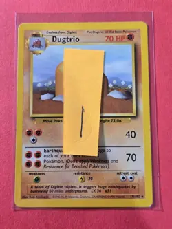 1999 Pokemon Base Unlimited #19 Dugtrio, Rare, NF/H, cd1 - Image 3
