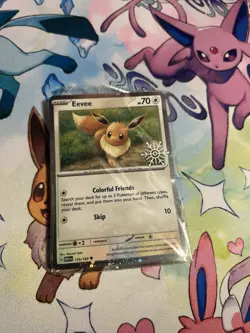EEVEE - 133/165 Holiday Calendar Stamped Cosmos Holo Common - Pokemon TCG Card - Image 1