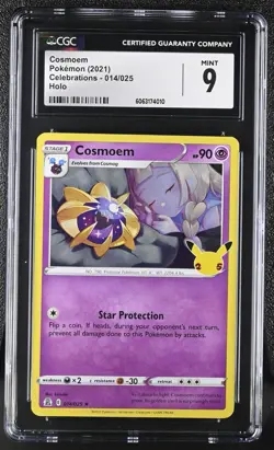 Pokemon Card COSMOEM Holo Rare #014 Sword & Shield Celebrations CGC 9 MINT - Image 1