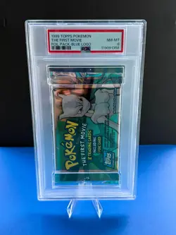 1999 Topps Pokemon The First Movie BLUE LOGO Foil Pack PSA 8 Mint Mewtwo Artwork - Image 1
