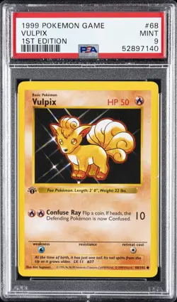 1999 POKEMON GAME 1ST ED #68 VULPIX PSA 9 - Image 1